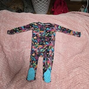 Vibrant Floral Kids Footie Pajama